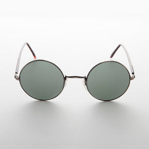 Round Hippy Vintage Sunglass with Glass Lens