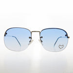 Load image into Gallery viewer, Rimless Vintage Sunglass with Rhinestone Heart
