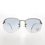 Load image into Gallery viewer, Rimless Vintage Sunglass with Rhinestone Heart
