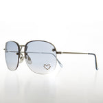 Load image into Gallery viewer, Rimless Vintage Sunglass with Rhinestone Heart
