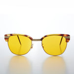Load image into Gallery viewer, Yellow Amber Tinted Lens Classic Browline Vintage Sunglass
