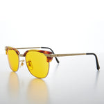 Load image into Gallery viewer, Yellow Amber Tinted Lens Classic Browline Vintage Sunglass
