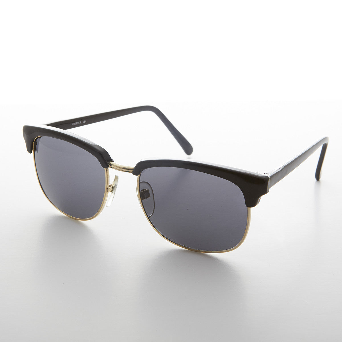 classic square black horn rim vintage sunglass