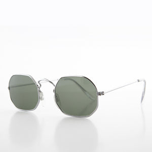 Silver Octagonal Metal Frame Sunglass