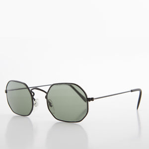 Black Octagonal Metal Frame Sunglass