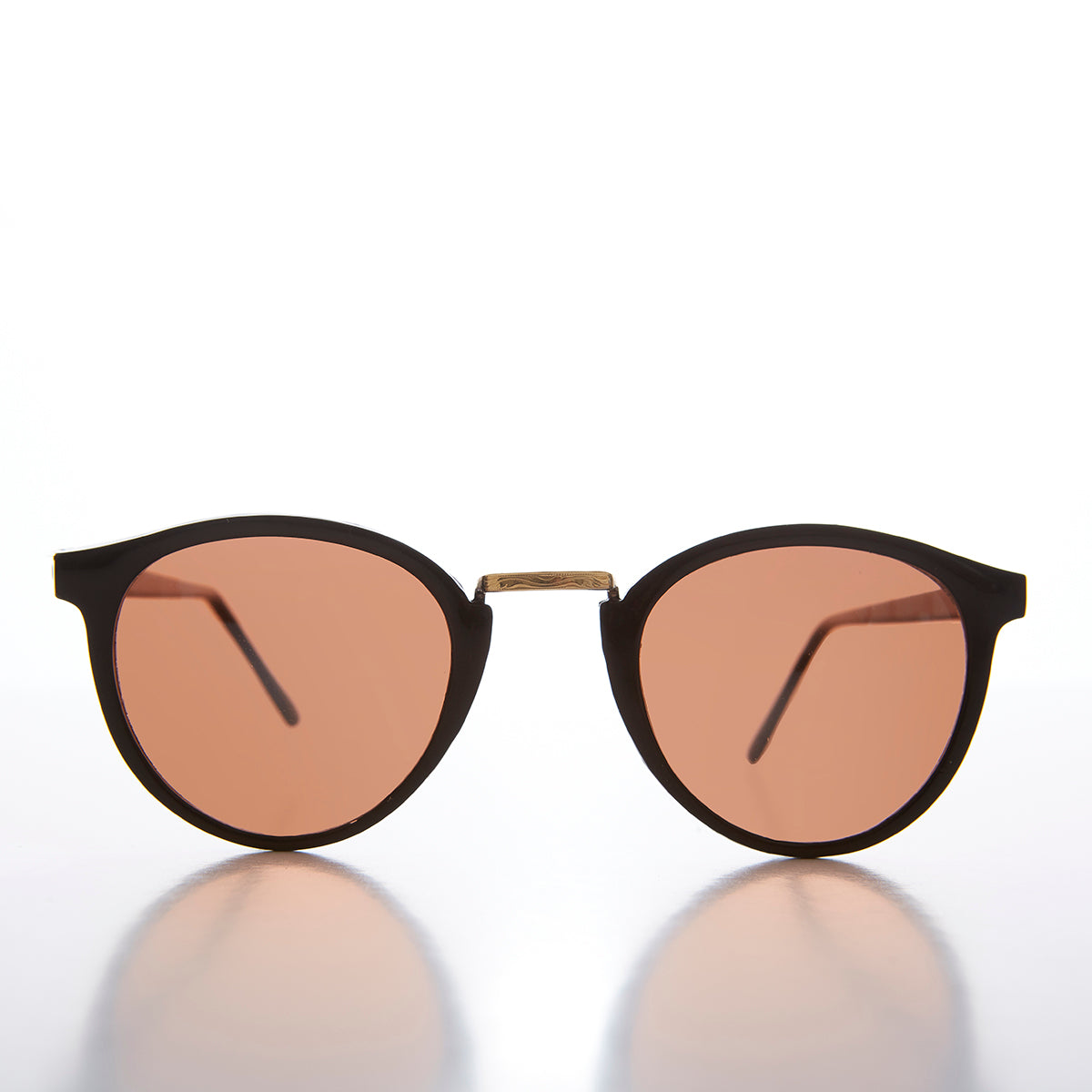 Round Unisex Copper Lens Classic Sunglass - Walden