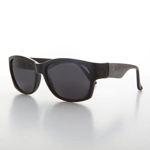 Sporty Vintage Wrap Style Sunglass with Wide Temples