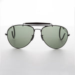 Load image into Gallery viewer, vintage aviator sunglass with cable temples and brow bar
