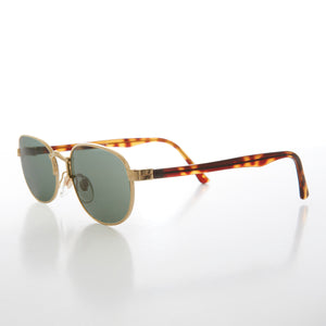 Unisex Gold Sunglass with Glass Lens 
