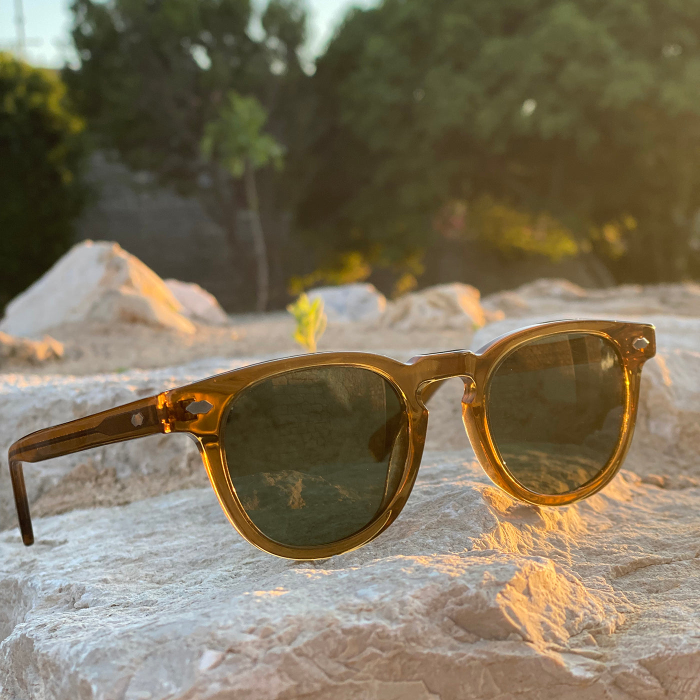 Amber Polarized Square Sunglass