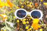 Load image into Gallery viewer, white kurt cobain oval cat eye sunglass
